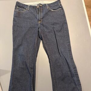 Men's Lands End Dark Wash Boot Cut Leg Original Fit 38 x 29